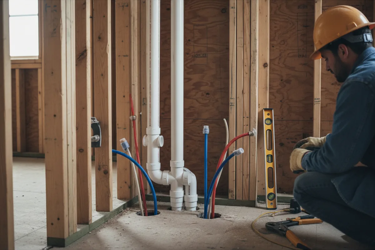 Drain and supply rough-in during Garbage Disposal Repair in Tacoma